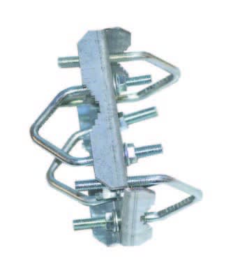 TONNA - Fixation universelle 4 arceaux Galvanisé pour Mât Ø 30 à 50 mm - anti-corrosion