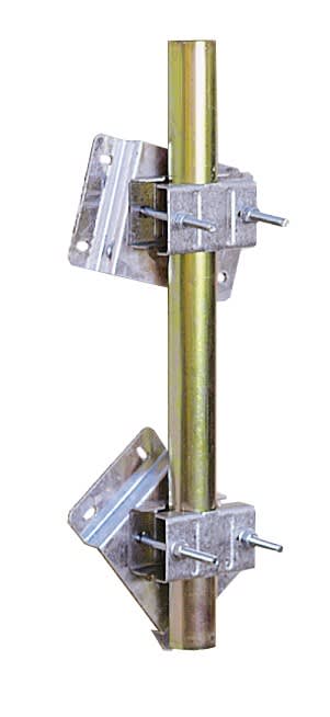 TONNA - Fixation de poutre orientable 0 à 90° pour Mât de Ø 30 à 50 mm en Zingué Blanc