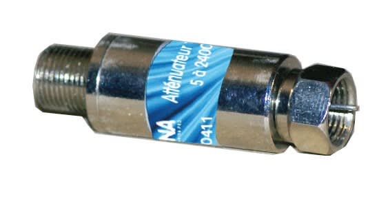 TONNA - Atténuateur fixe pour satellite à 6 db -2400 mhz - passage alimentation lnb