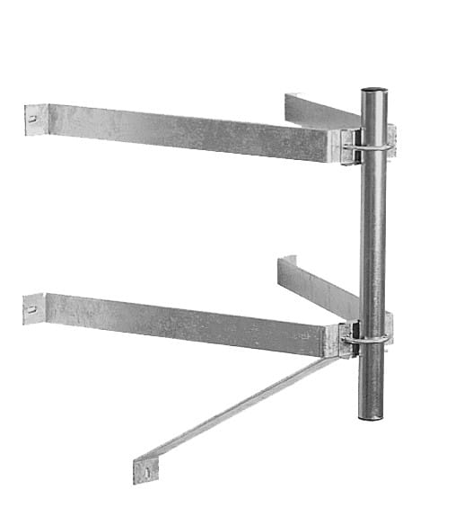 TONNA - Fixation type ascenseur déport 600mm galva pour mât ø30-50mm avec jambe de froce