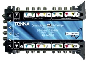 TONNA - Commutateur bis rhapsodie 2012 terminal 2 sat ( 8 polar ) + 1tvt / 6 sorties ulb