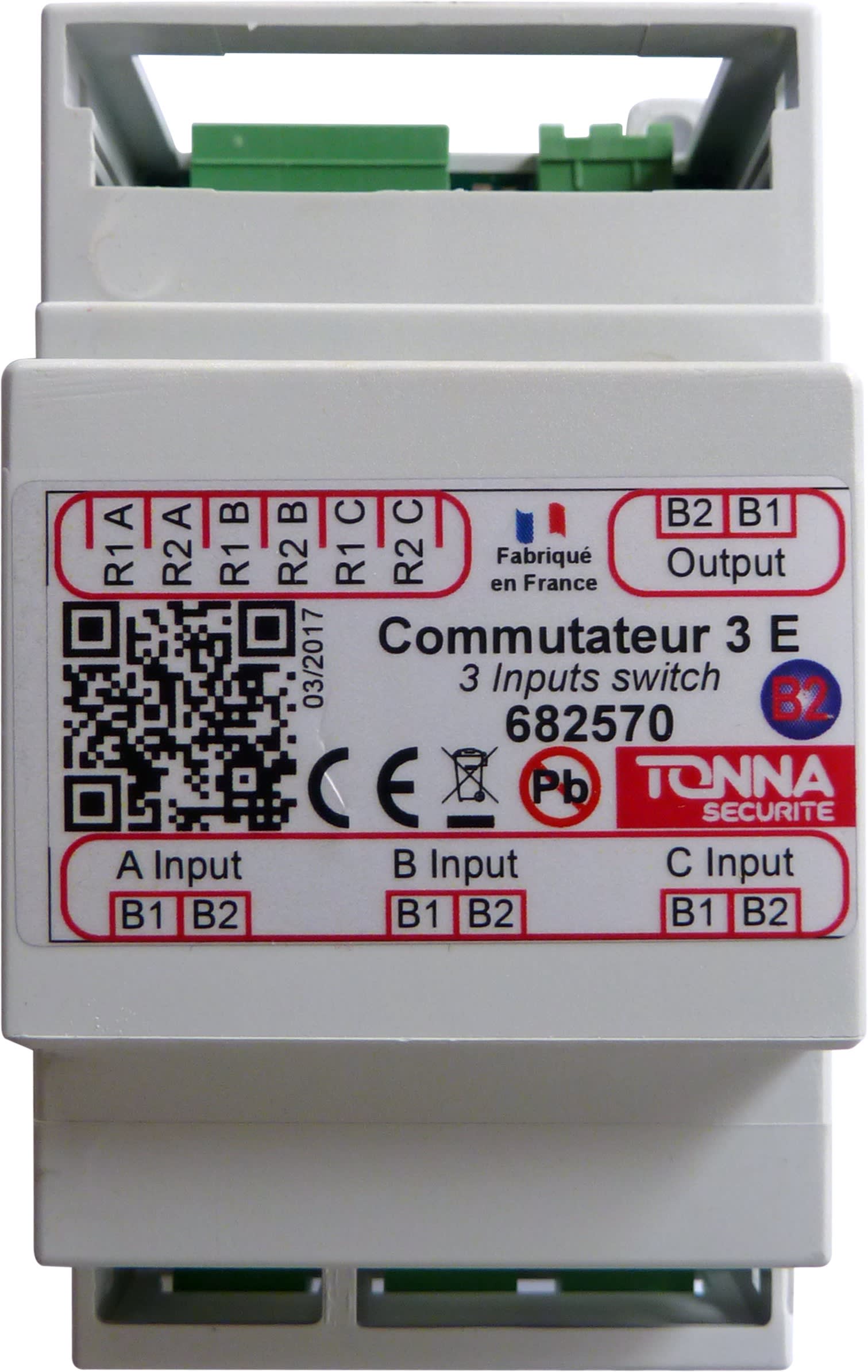 TONNA - B2F - Commutateur 3 Entrées vers 1 sorties - Bus 2 fils