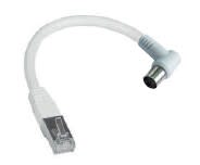 TONNA - Cordon balun coudé rj45 / iec fem -blanche- connecteur rj45 blindé - long.: 0,5m