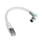 TONNA - Cordon balun coudé rj45/iec male -blanche- connecteur rj45 blindé - long.: 0,5 m