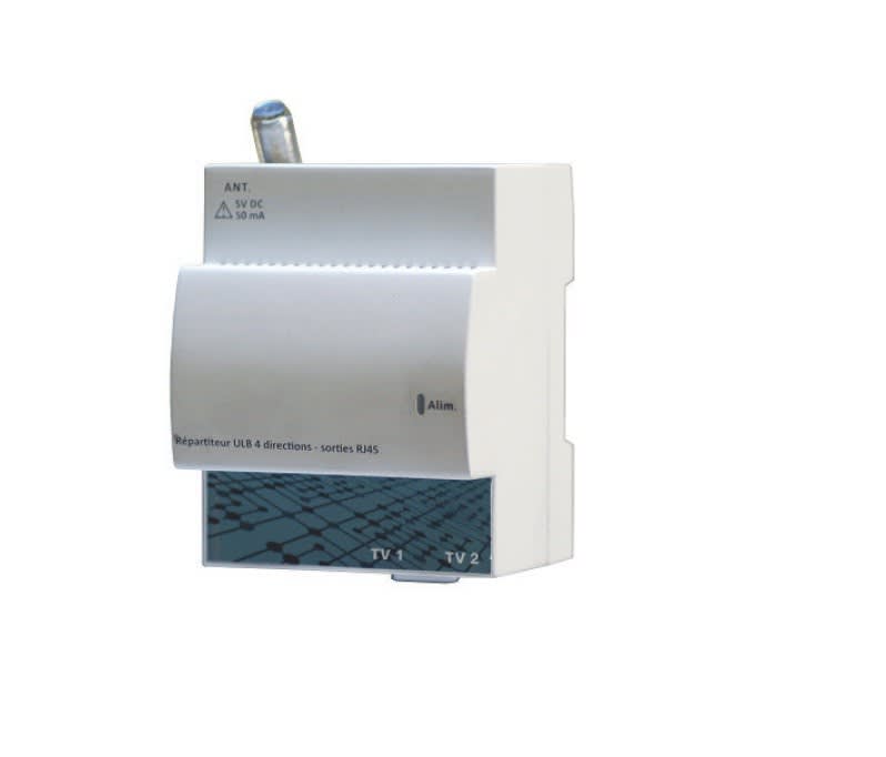 TONNA - Répartiteur actif coaxial/RJ45 - 4D RJ45 grad2TV - grad3TV - format modulaire 4U