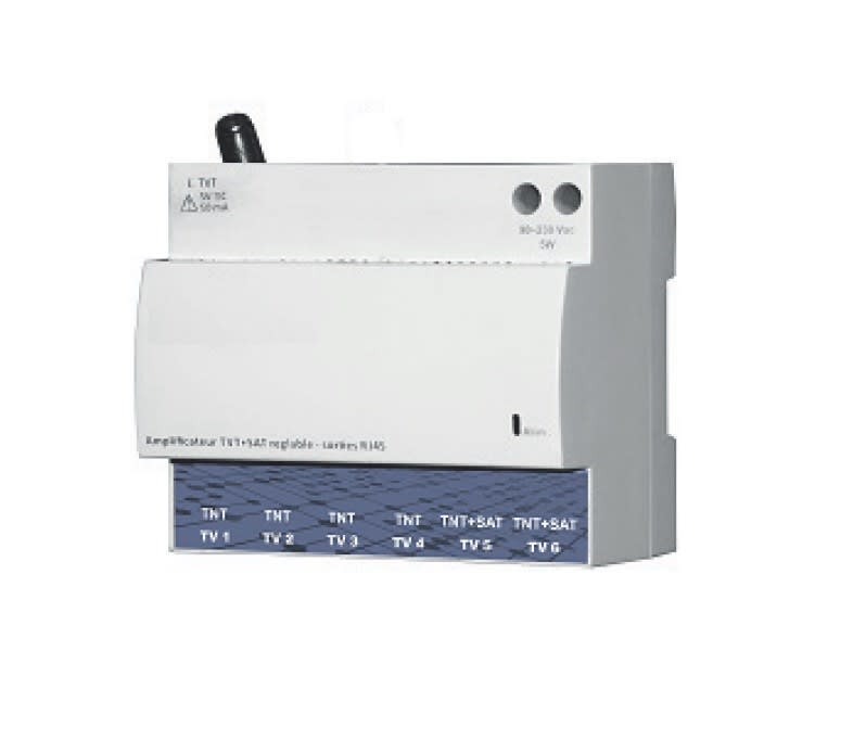 TONNA - Répartiteur actif coaxial/RJ45 - 6D RJ45 grad2TV - grad3TV - format modulaire 4U