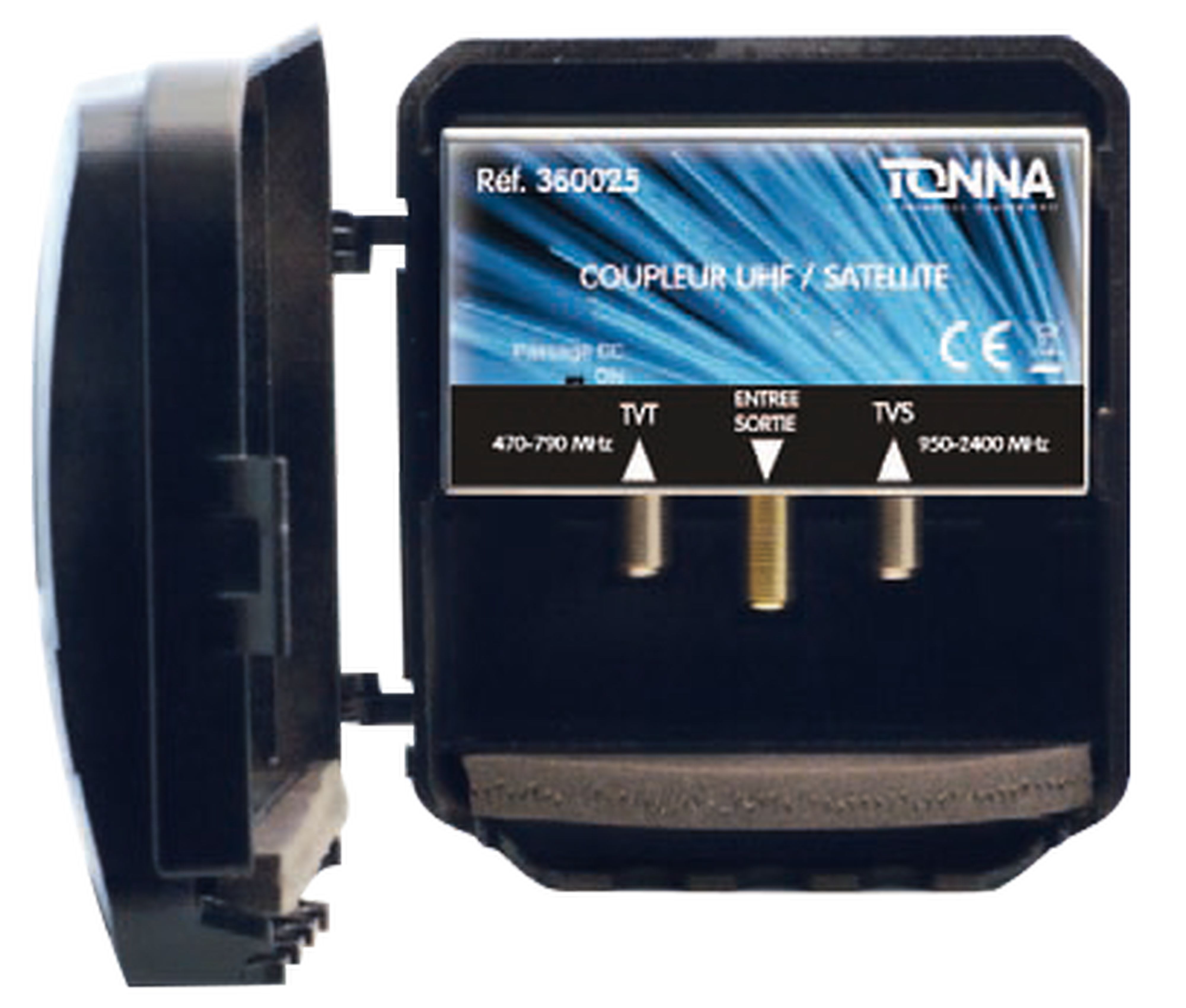 TONNA - Coupleur de mât TV 470-862Mhz et SAT 950-2400Mhz- boîtier étanche