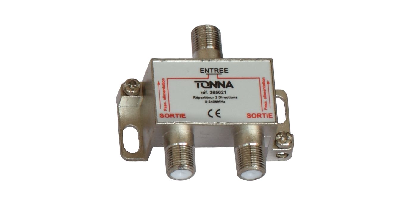 TONNA - Repartiteur 2d 'f' ulb_ 5/2400mhz -6,5 db pertes max. - 2 voies sym. - en vrac