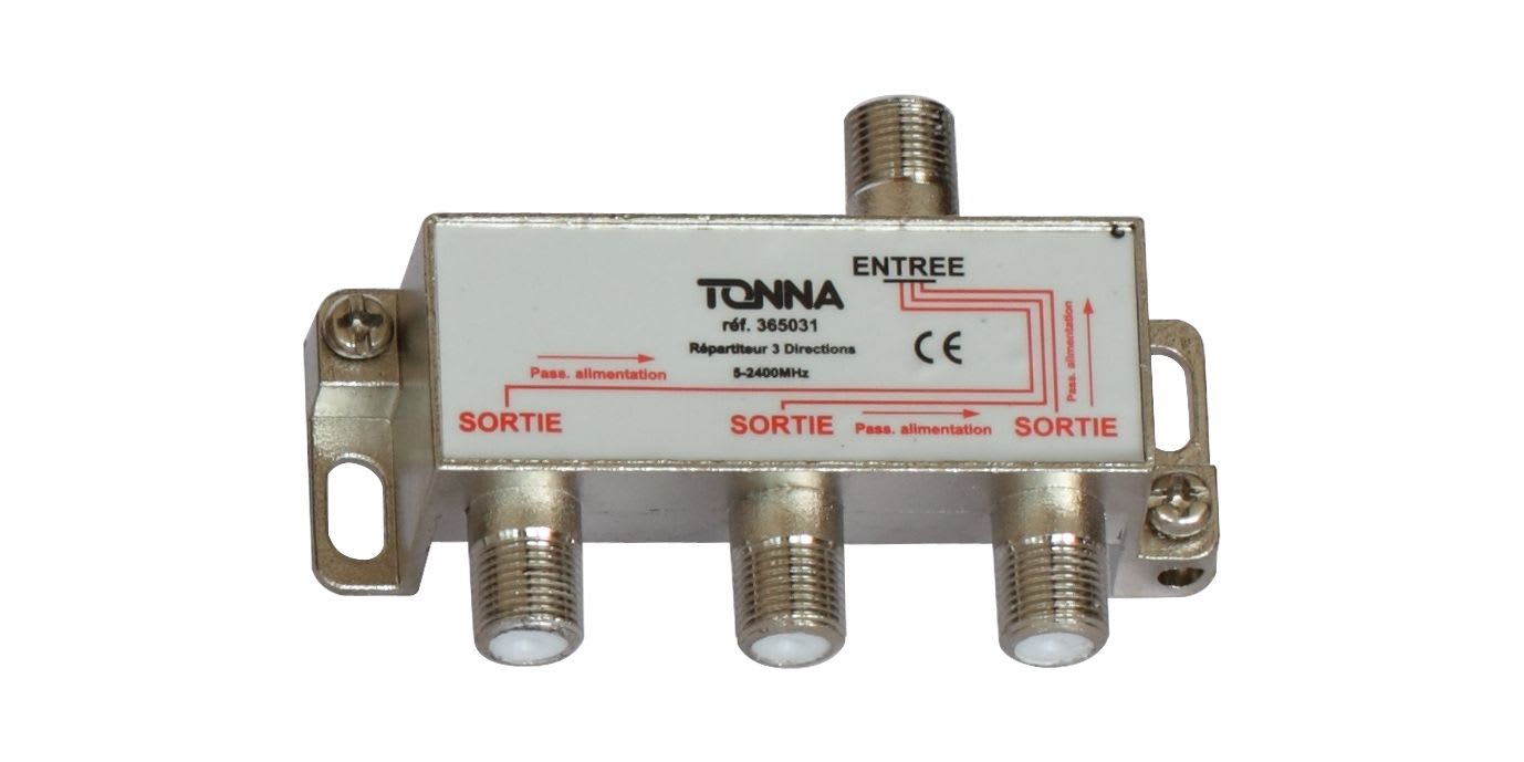 TONNA - Repartiteur 3d 'f' ulb_ 5/2400mhz -11 db pertes max. - 3 voies sym. - en vrac