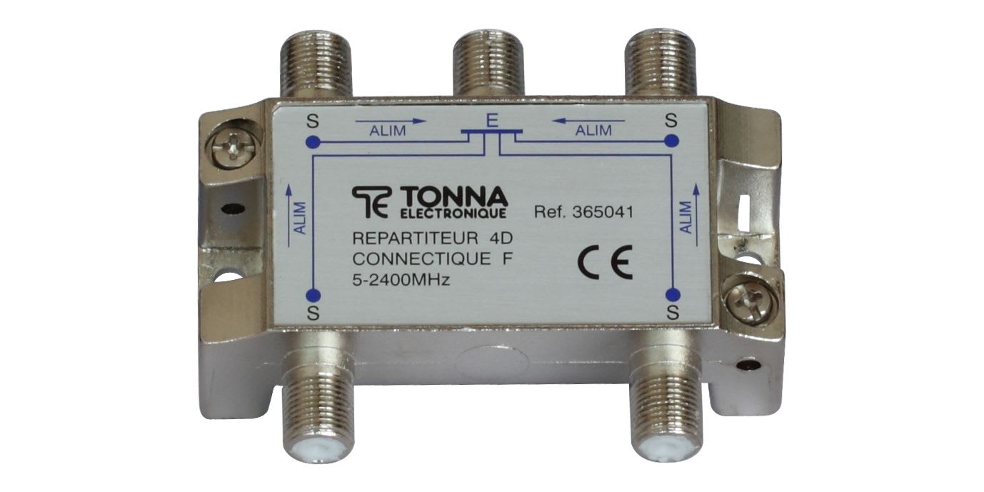 TONNA - Repartiteur 4d 'f' ulb_ 5/2400mhz -11,5 db - 4voies symetrique - embal. carton