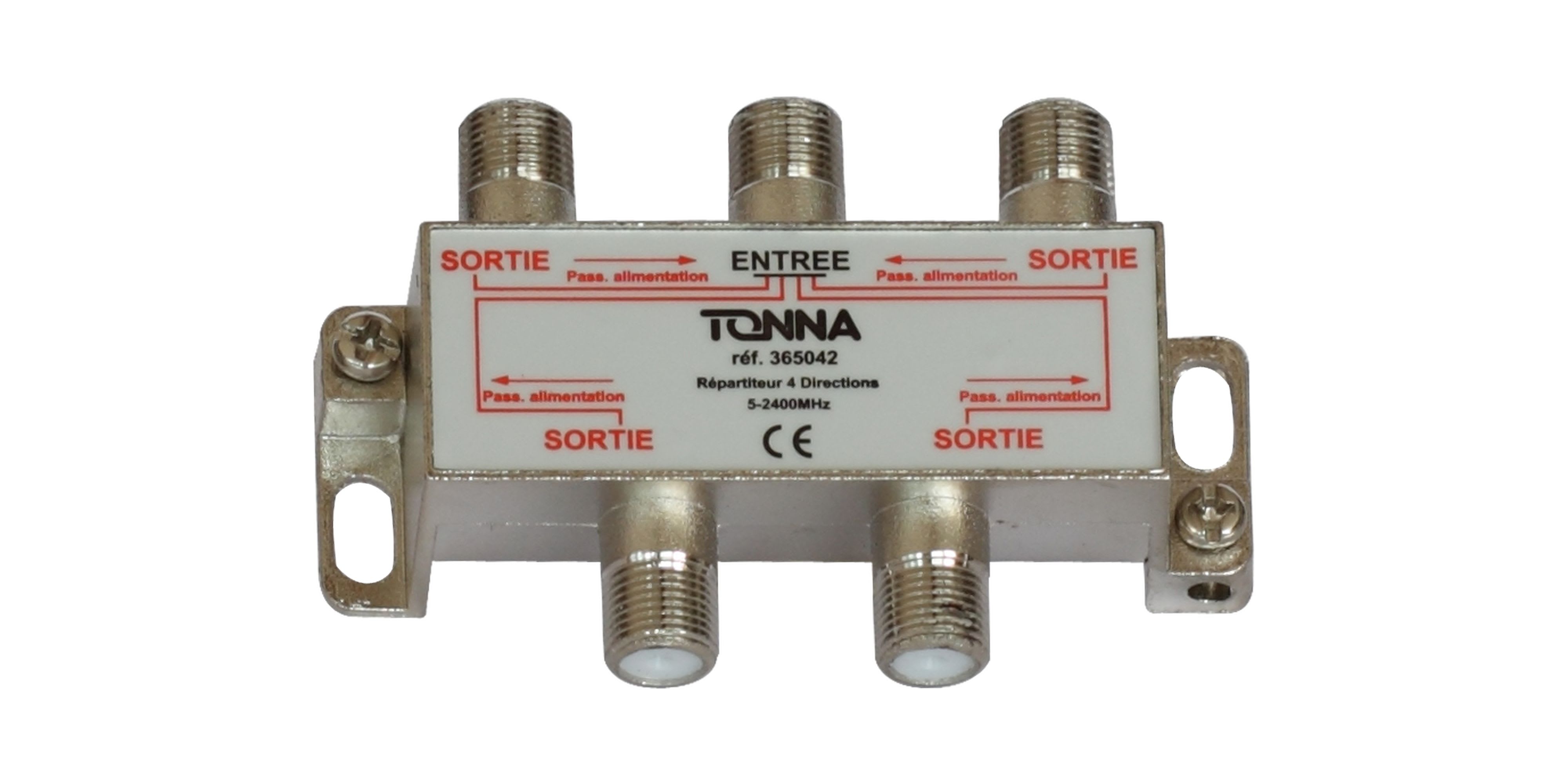 TONNA - Repartiteur 4d 'f' ulb_ 5/2400mhz -11,5 db perte max. - 4 voies sym. - en vrac