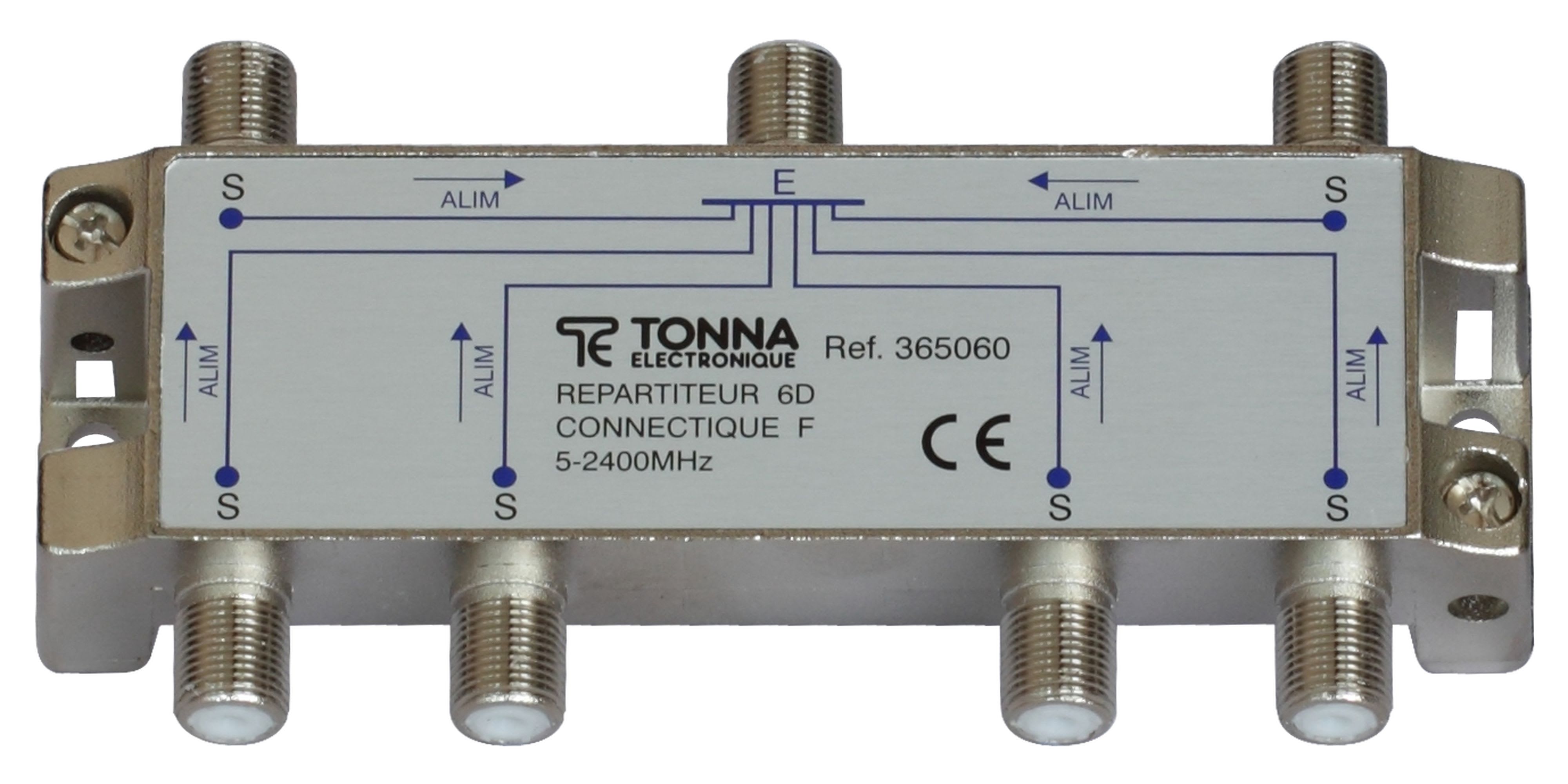 TONNA - Repartiteur 6d 'f' ulb_ 5/2400mhz -18 db - 6 voies symetrique - embal. carton