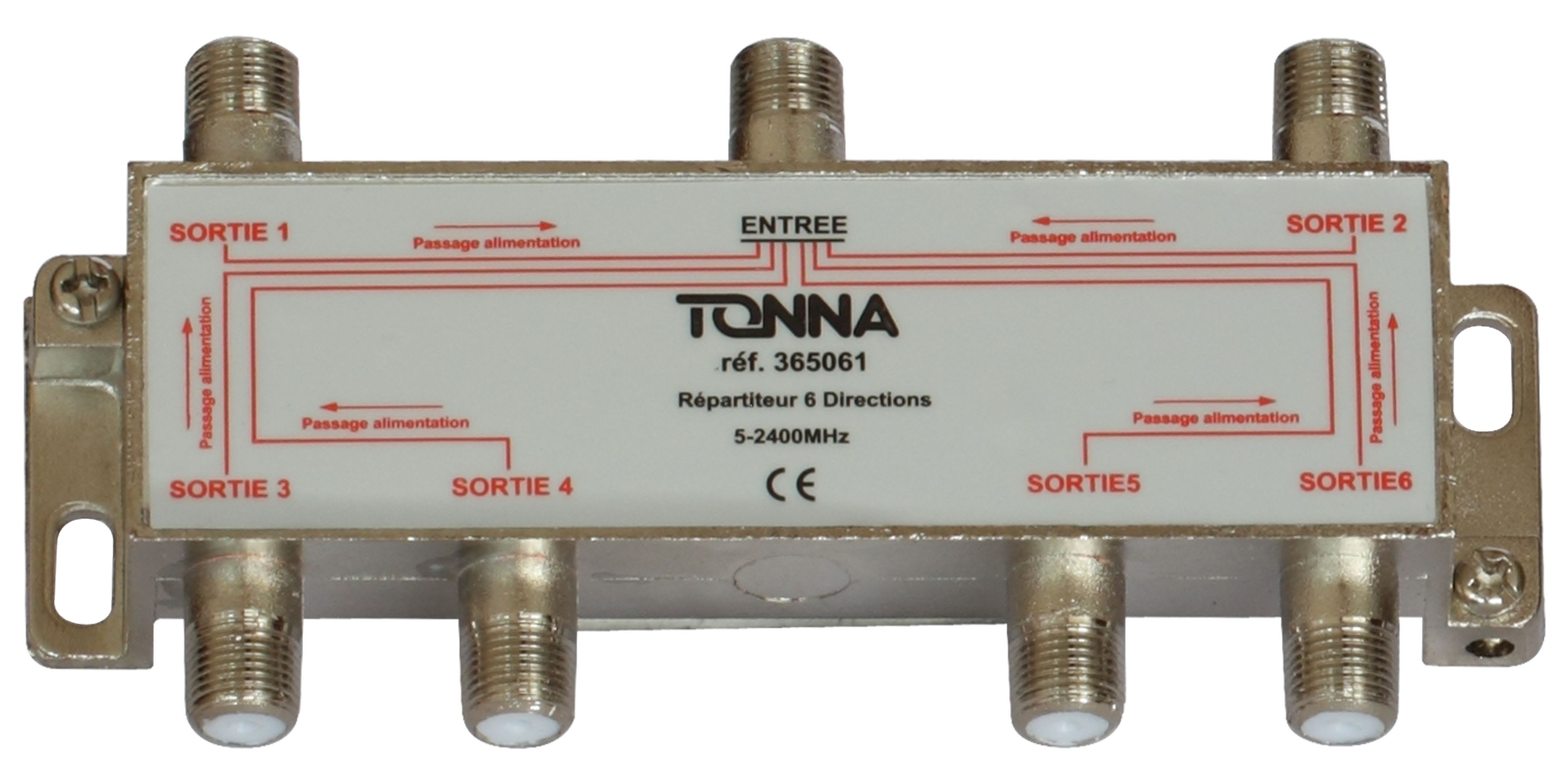 TONNA - Repartiteur 6d 'f' ulb_ 5/2400mhz -18 db pertes max. - 6 voies sym. - en vrac