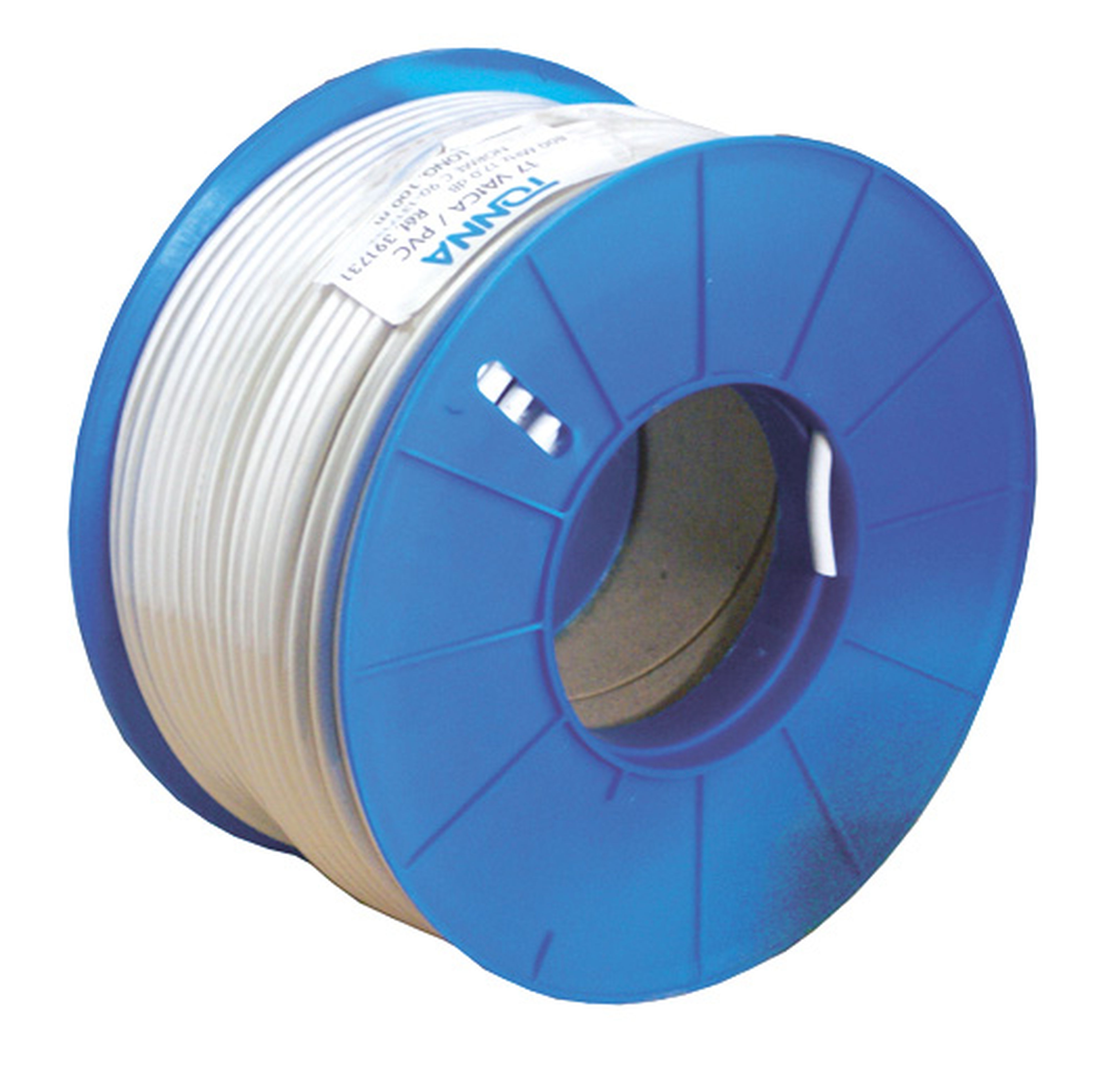 TONNA - Cable 17 vatca blanc classe b - en touret de 100 metres dual foil diametre 6,8mm