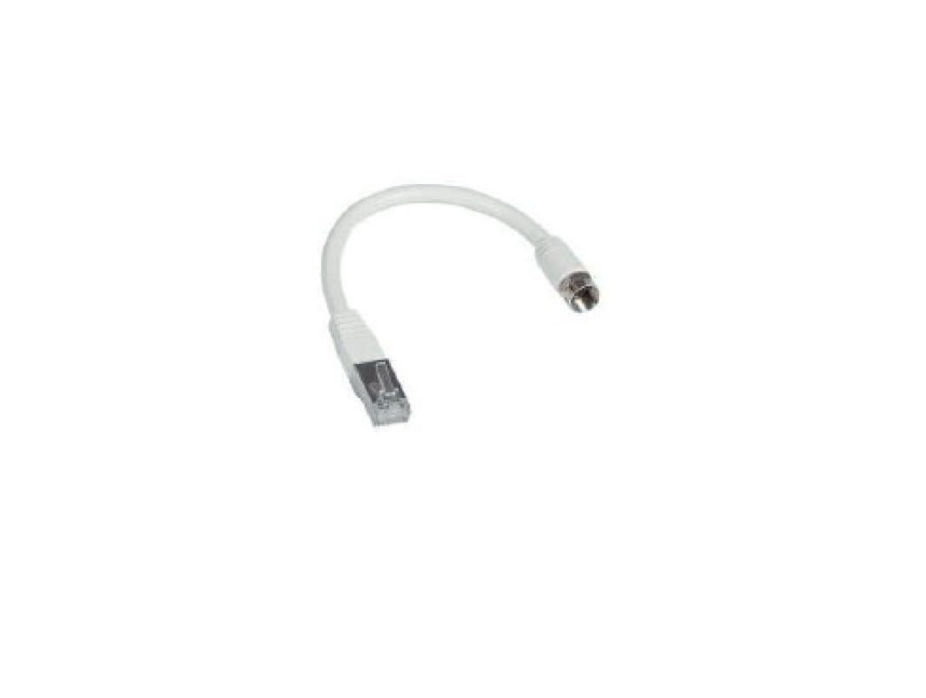 TONNA - Cordon balun rj45/f mâle à visser -blanc- connecteur rj45 blindé - longueur:40cm