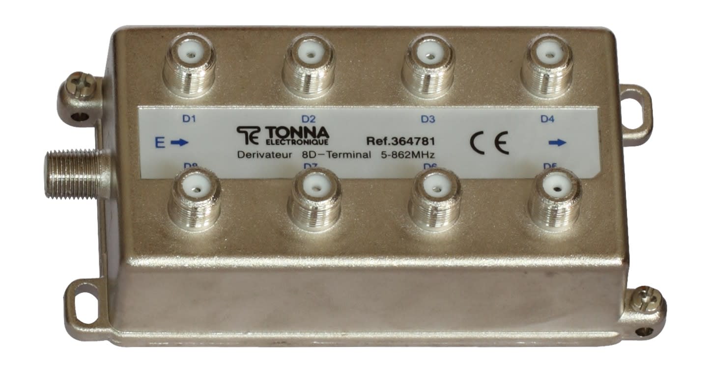 TONNA - Dérivateur 8d terminal tnt - 5/862 mhz - perte de dérivation symétrique : -12 db
