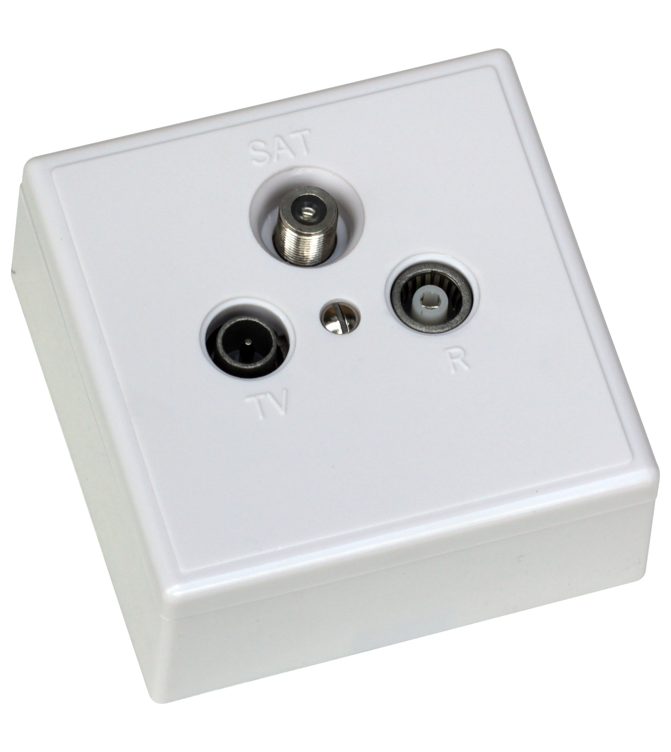 TONNA - Prise murale tv-fm-sat 4g/5g+socle+plastron - en saillie - tv ulb - fm/dab+radio