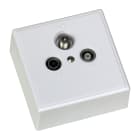 TONNA - Prise murale tv-fm-sat 4g/5g+socle+plastron - en saillie - tv ulb - fm/dab+radio