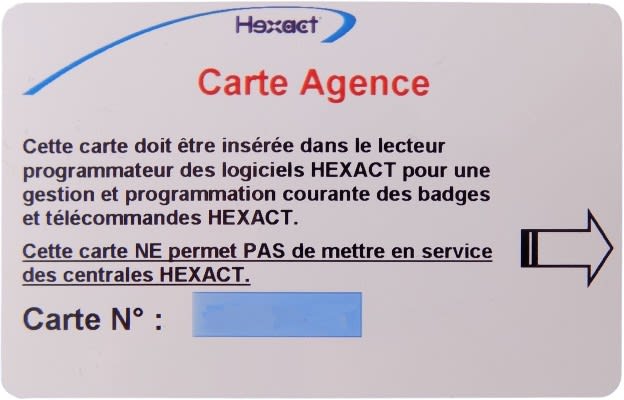 TONNA - Carte agence hexact - fournir photocopie carte gestionnaire + répertoire interne