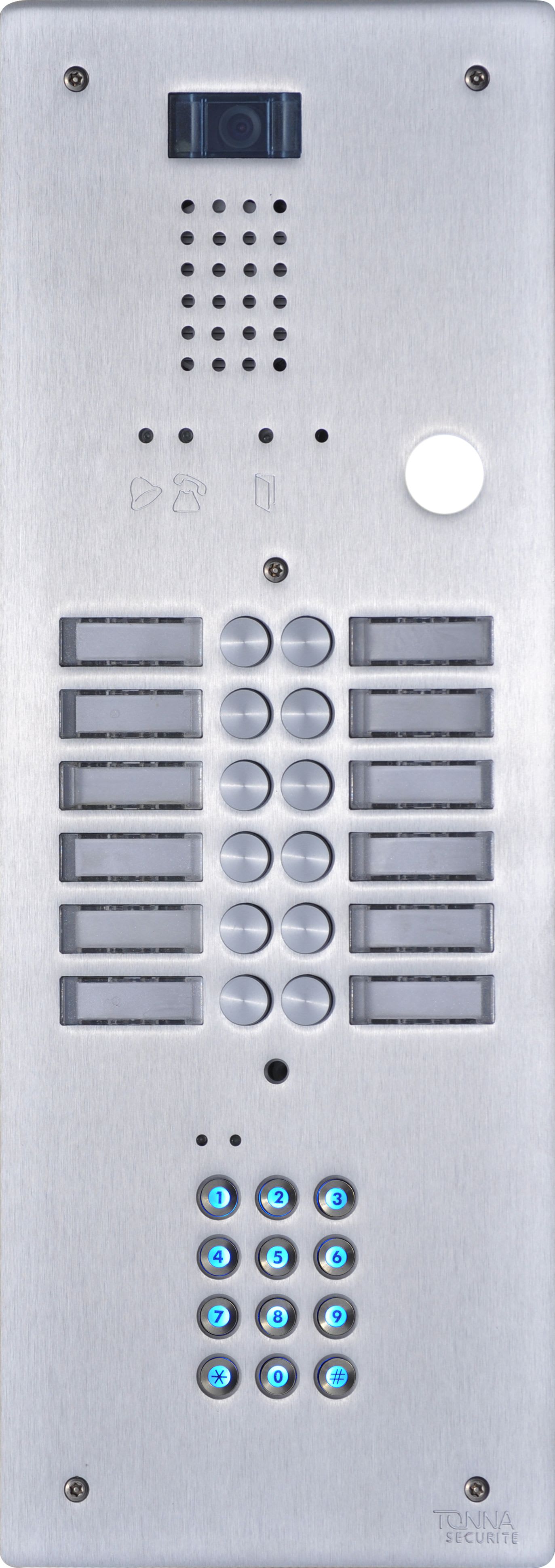 TONNA - Platine de rue vidéo de 2BP / 2R Tech N - obsturateur inclus - compatible HEXACT