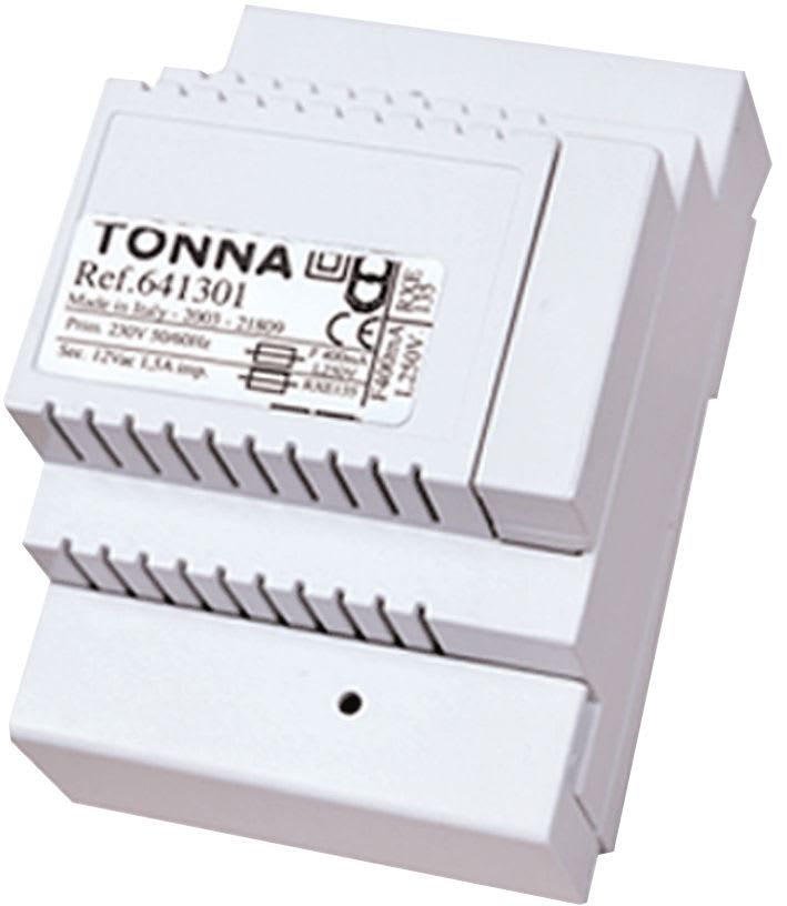 TONNA - Alimentation 12 V~ / 1,5 A pour interphonie - 3 modules rail DIN - Nac & RTC