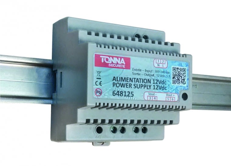 TONNA - Alimentation 12,5vcc 4,4A /2S pour ventouses et gâches - 4 modules rail din