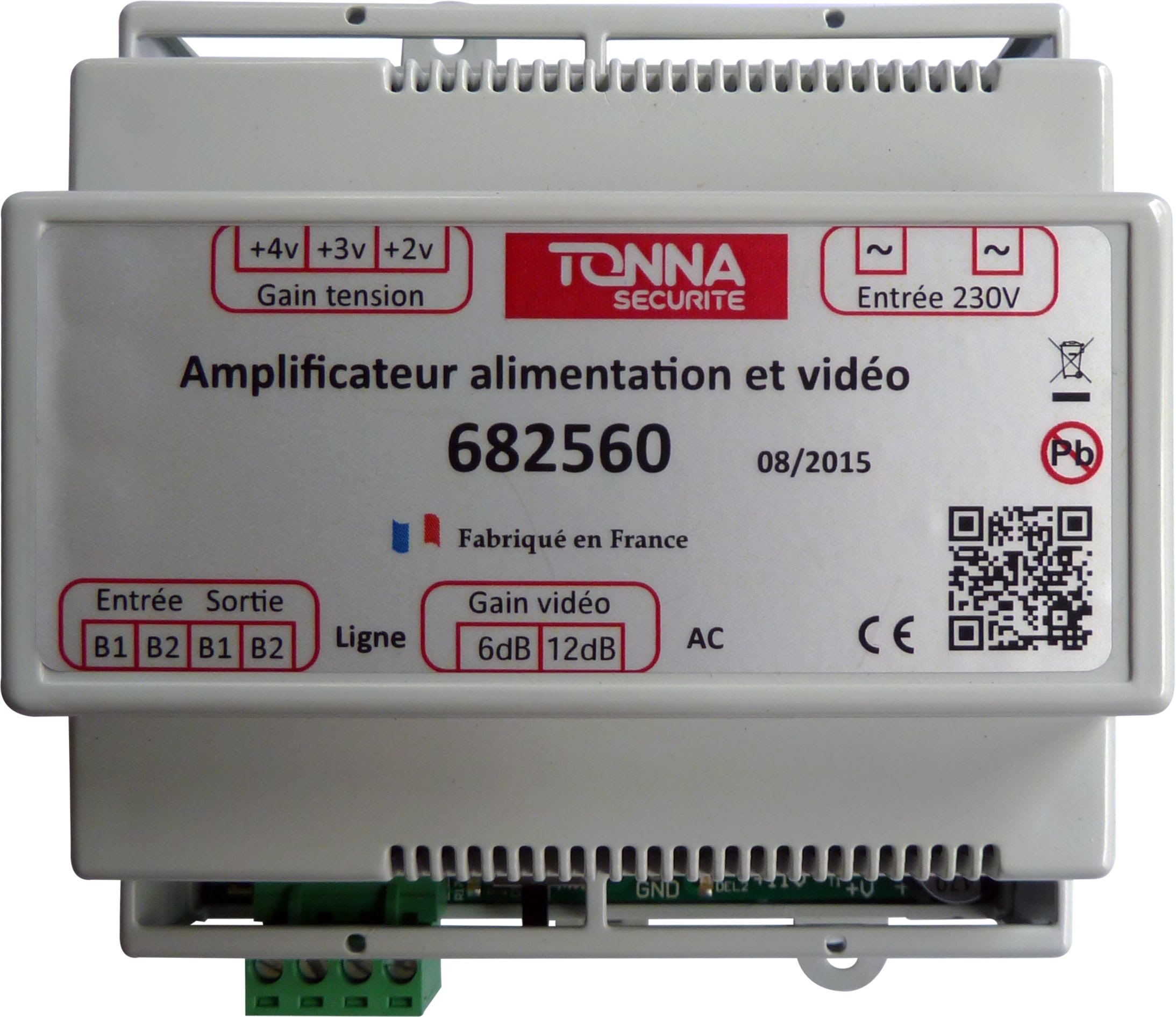 TONNA - B2F - Amplificateur de signal vidéo, format rail din, à installer tous les 60 m