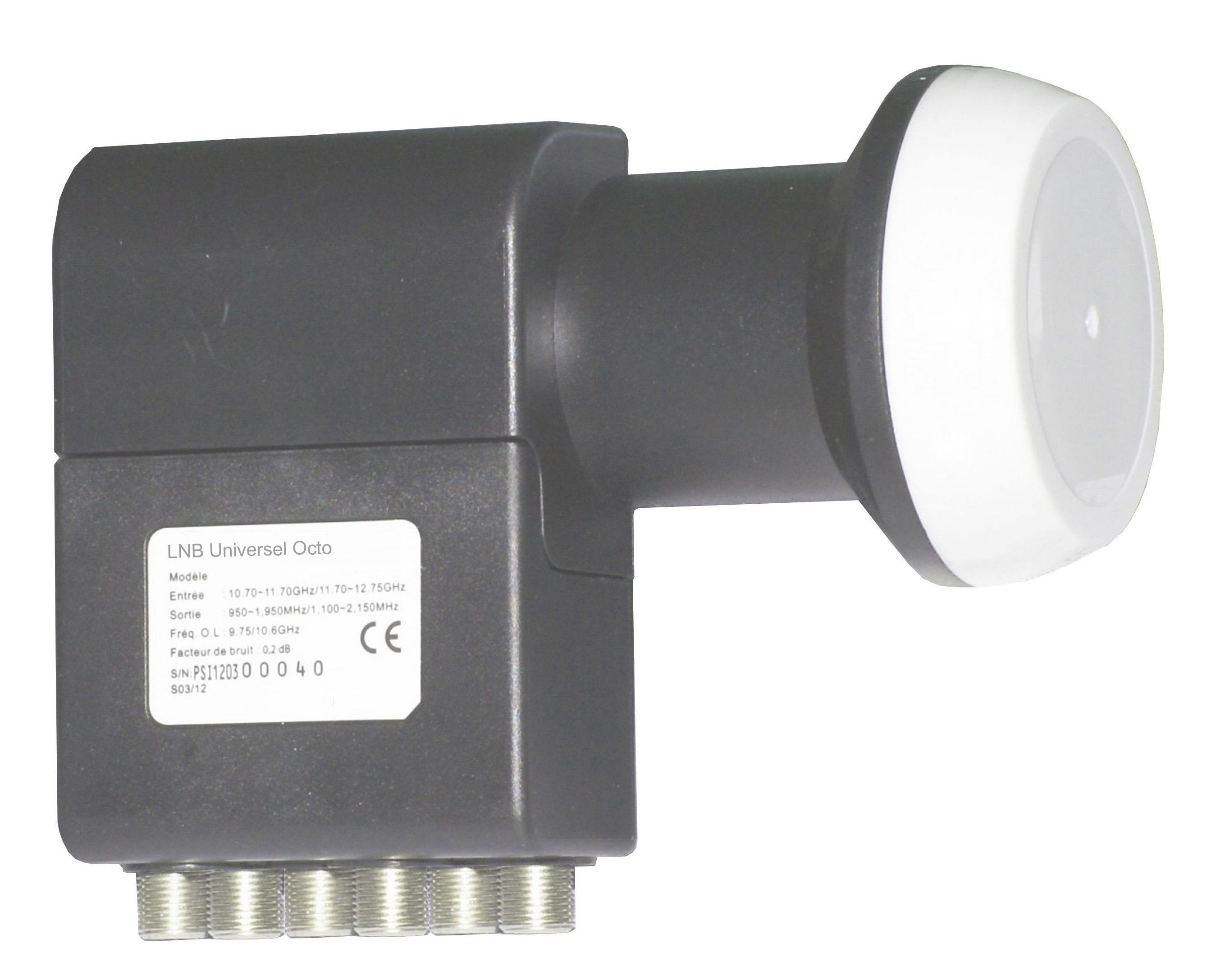 TONNA - LNB universel octo - 8 sorties individuelle en 'F' femelle/à visser - diam. 40mm