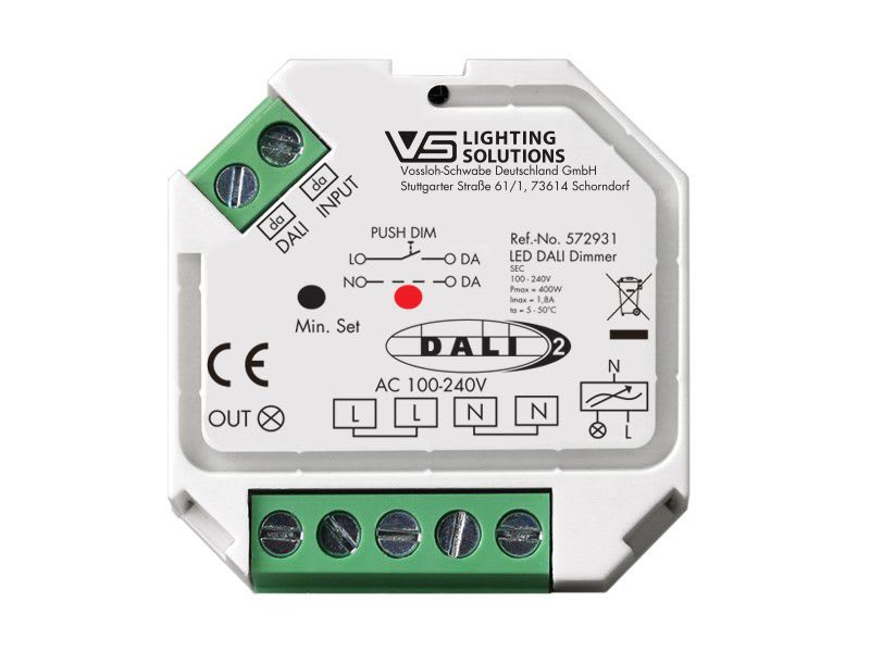 Vossloh Schwabe DEUTSCHLAND - LED DALI Dimmer, variateur à découpe de phase via DALI ou bouton poussoir