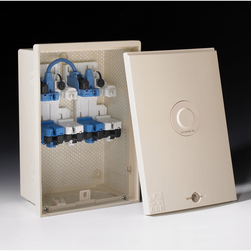 Cahors - Coffret CIBE® monophasé 2 x 60 A - Avec téléreport - Sigle Eclair