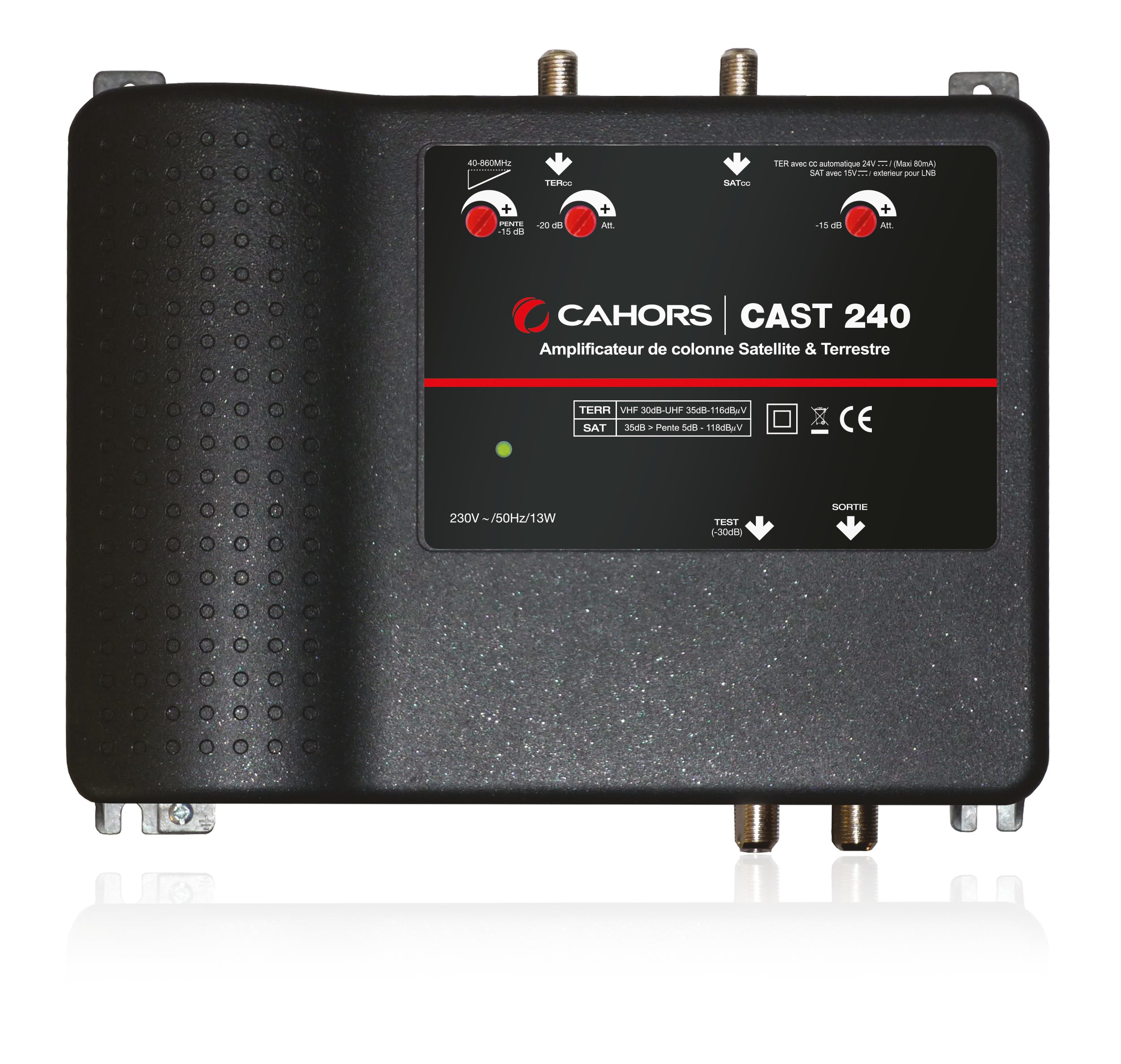 Cahors - Amp Colonne Ter/Sat Gain 30/35Db Ns 119Db Boîtier Zamac