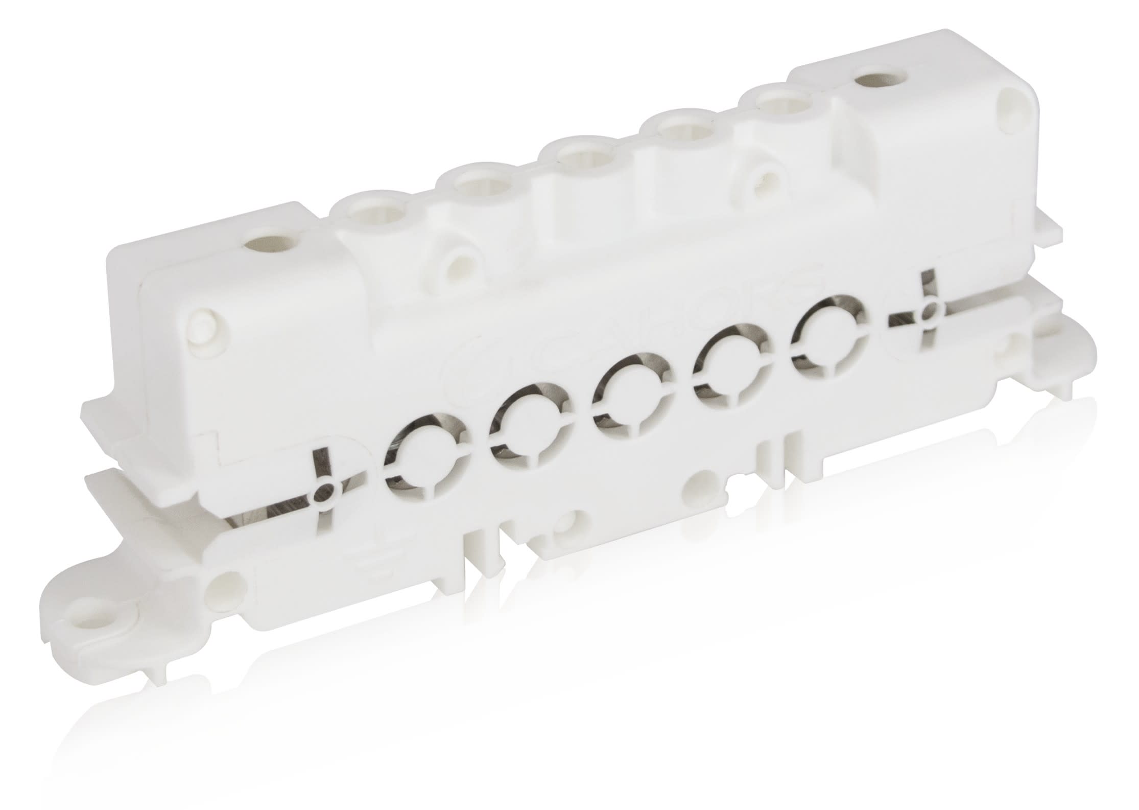 Cahors - Répartiteur de terre alu dénudage Accepte 1 câble Alu 50mm² et 6 dérivations 35²