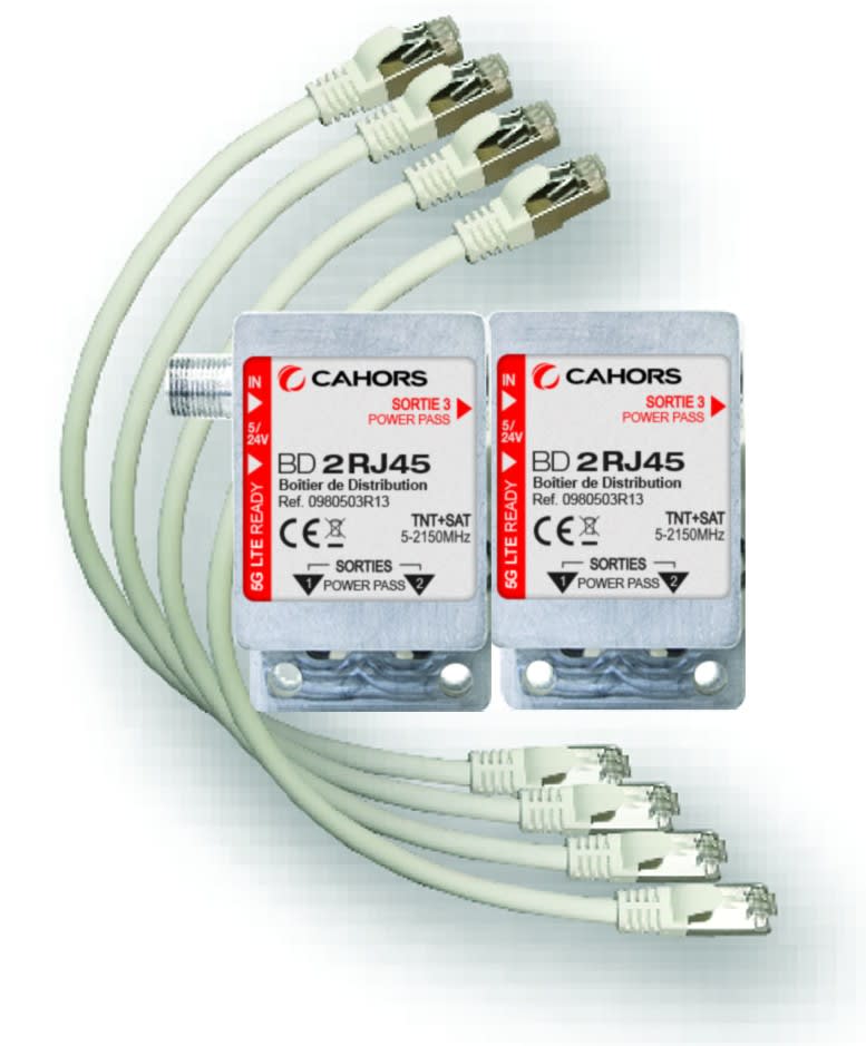 Cahors - Boîtier De Distribution Tnt+Sat Sur 2X2 Sorties Rj45