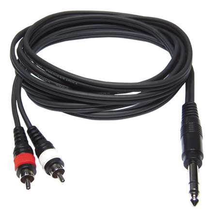 Sonoprof - CL-35/3  Cordon ligne 2x 4mm - 1x Jack stéréo mâle / 2x RCA mâle - 3m