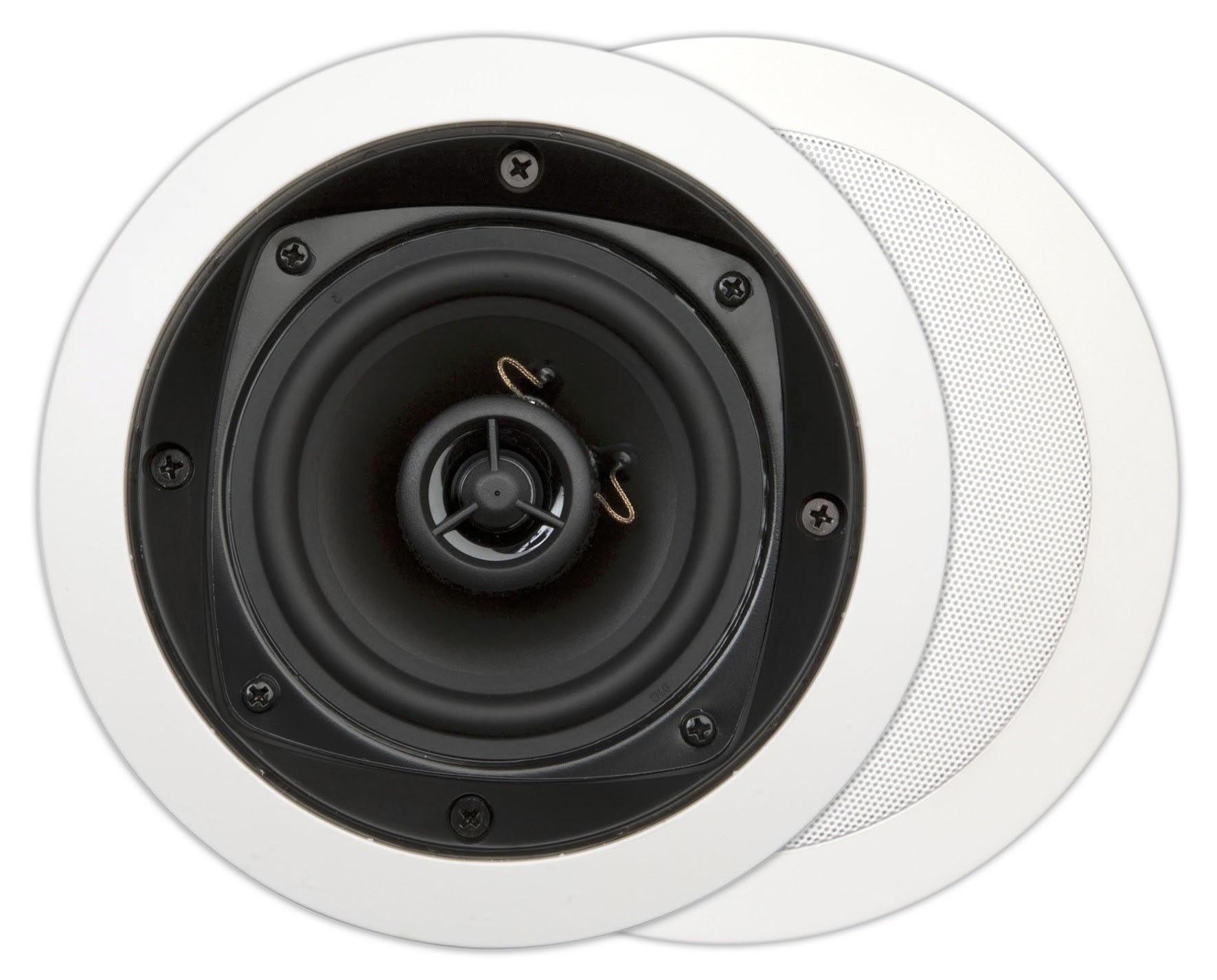 Sonoprof - MDC501 (2pc) Enceinte hifi basic encastrable ronde, blanc,88dB à 1W/1M