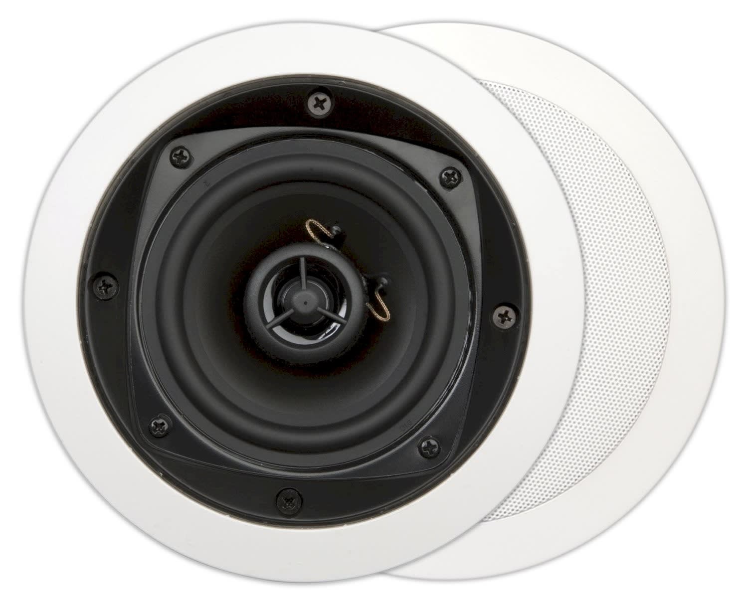Sonoprof - MDC401 (2pc) Enceinte hifi basic encastrable ronde, blanc, 86dB à 1W/1M