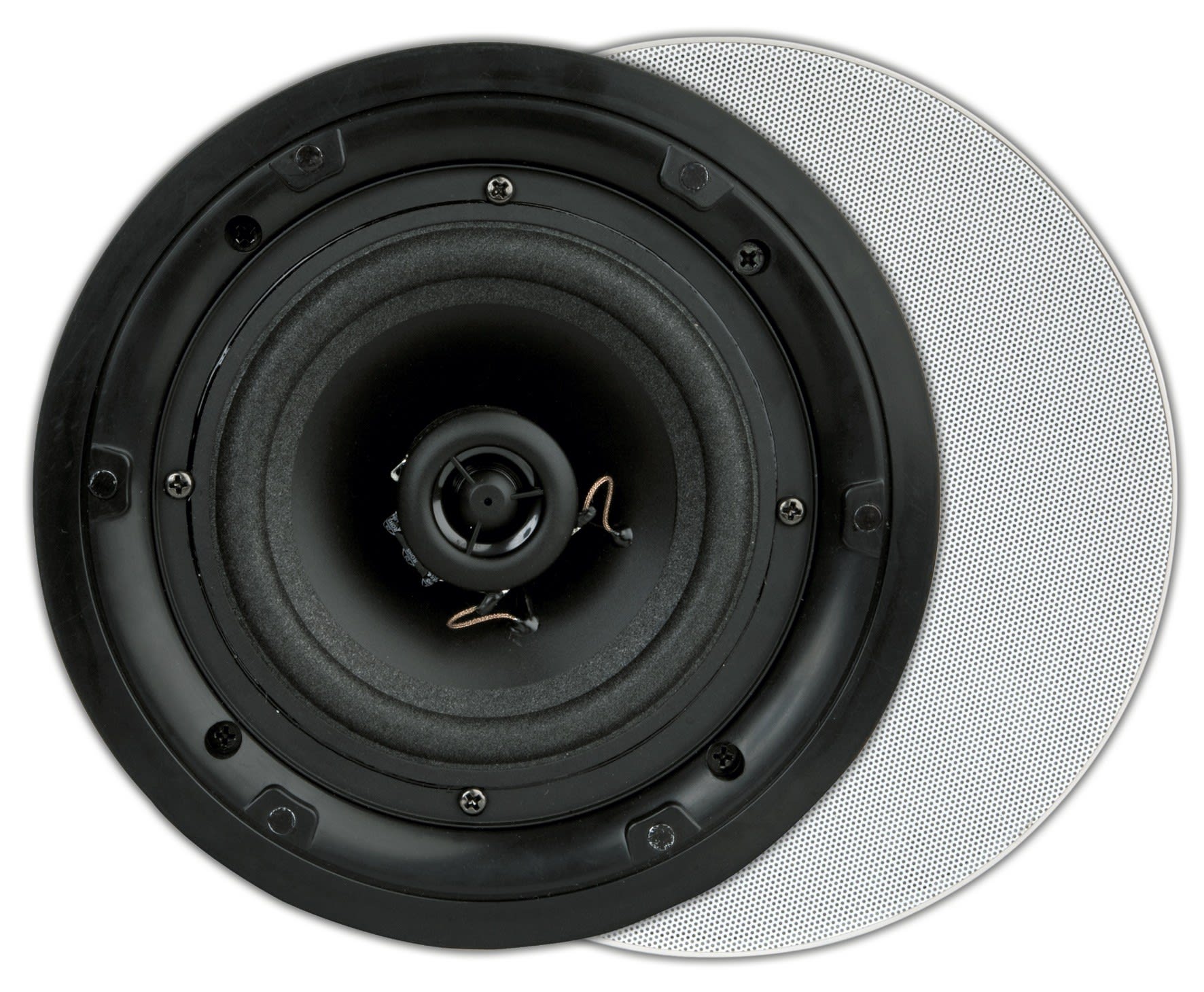 Sonoprof - FL620 (2pc )Enceinte hifi encastrable, ronde, blanc 80dB à1W/1M,