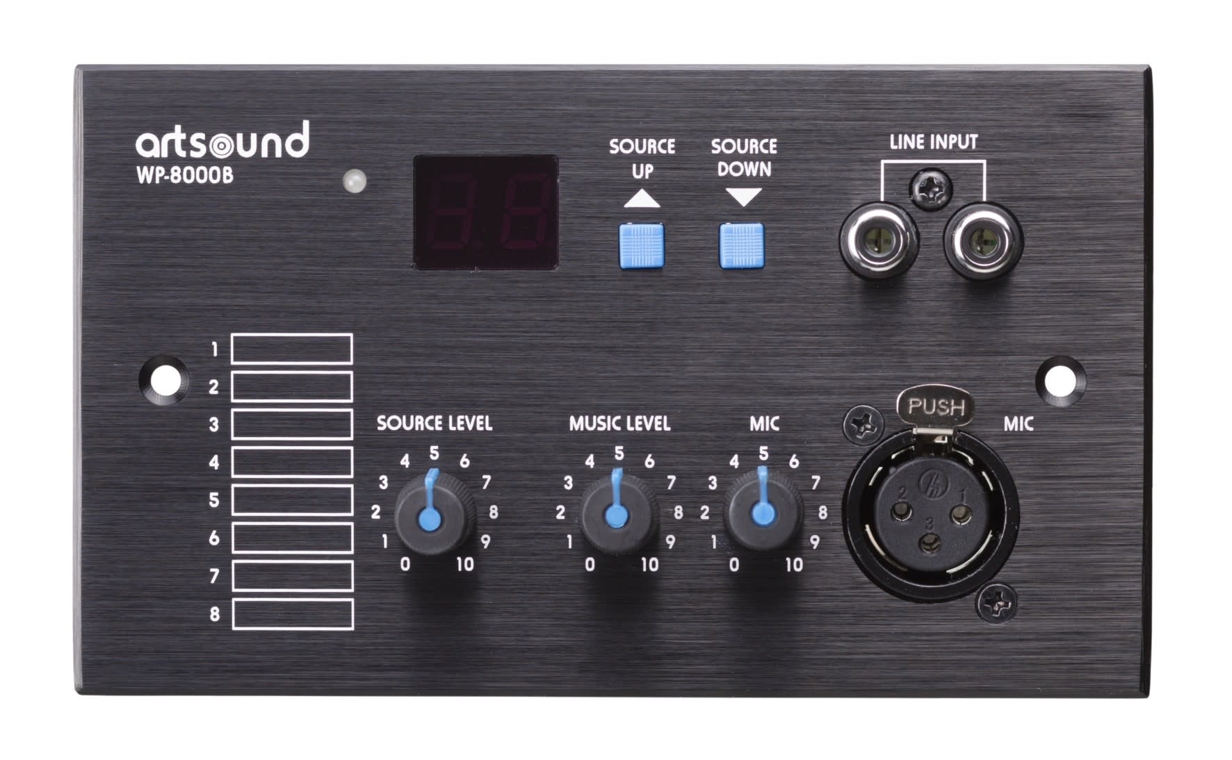 Sonoprof - WP-8000B panneau mural de commande à distance, vitesse de com, : 57600 dBS
