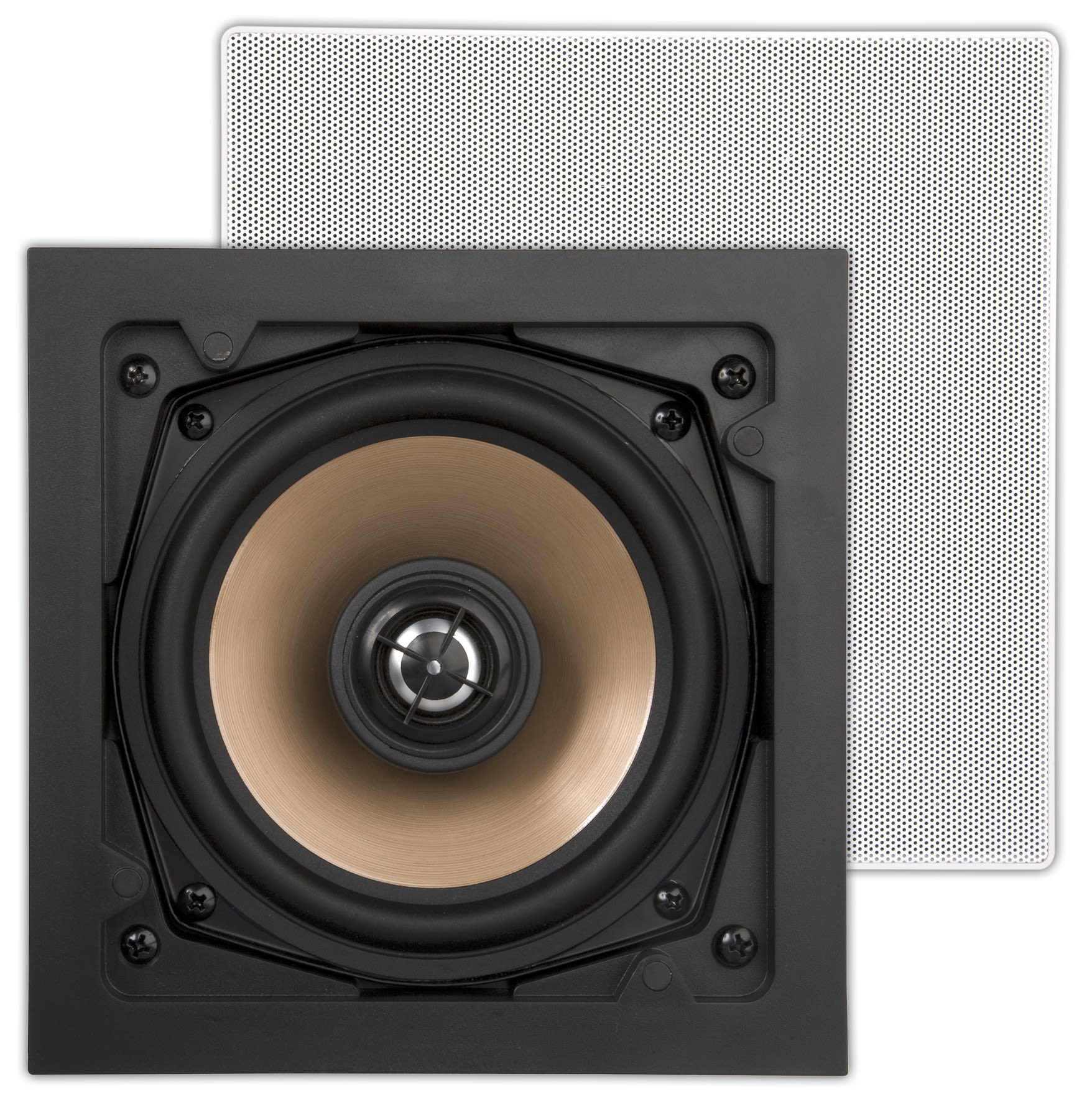 Sonoprof - HPSQ525 (2pc) enceinte extérieur encastrable carrée blanc, 88dB à 1W/1M