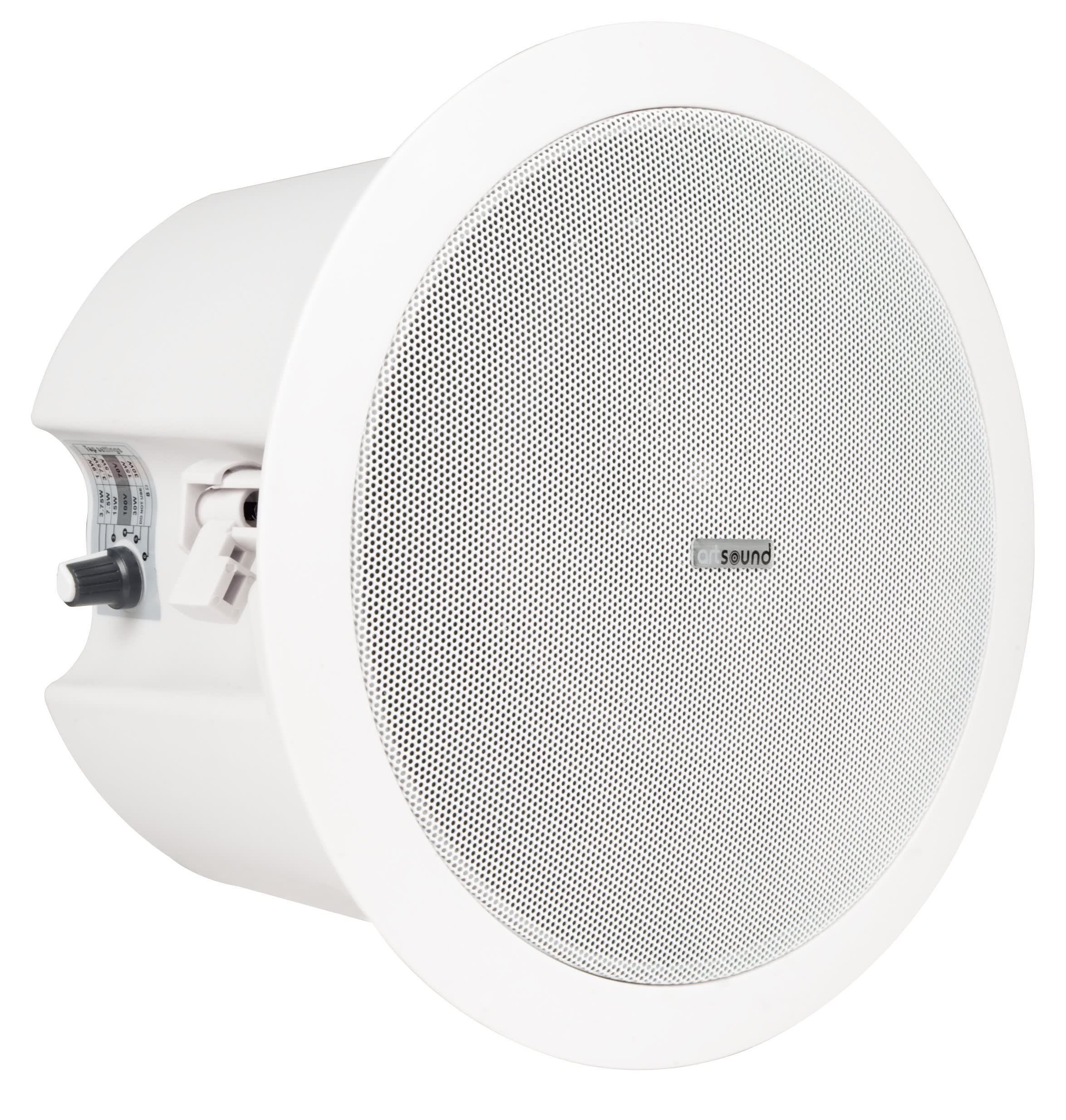 Sonoprof - MDT500-P Enceinte 100 V ronde blanche, plafonnier encastrable, 89dB à 1W/1M.