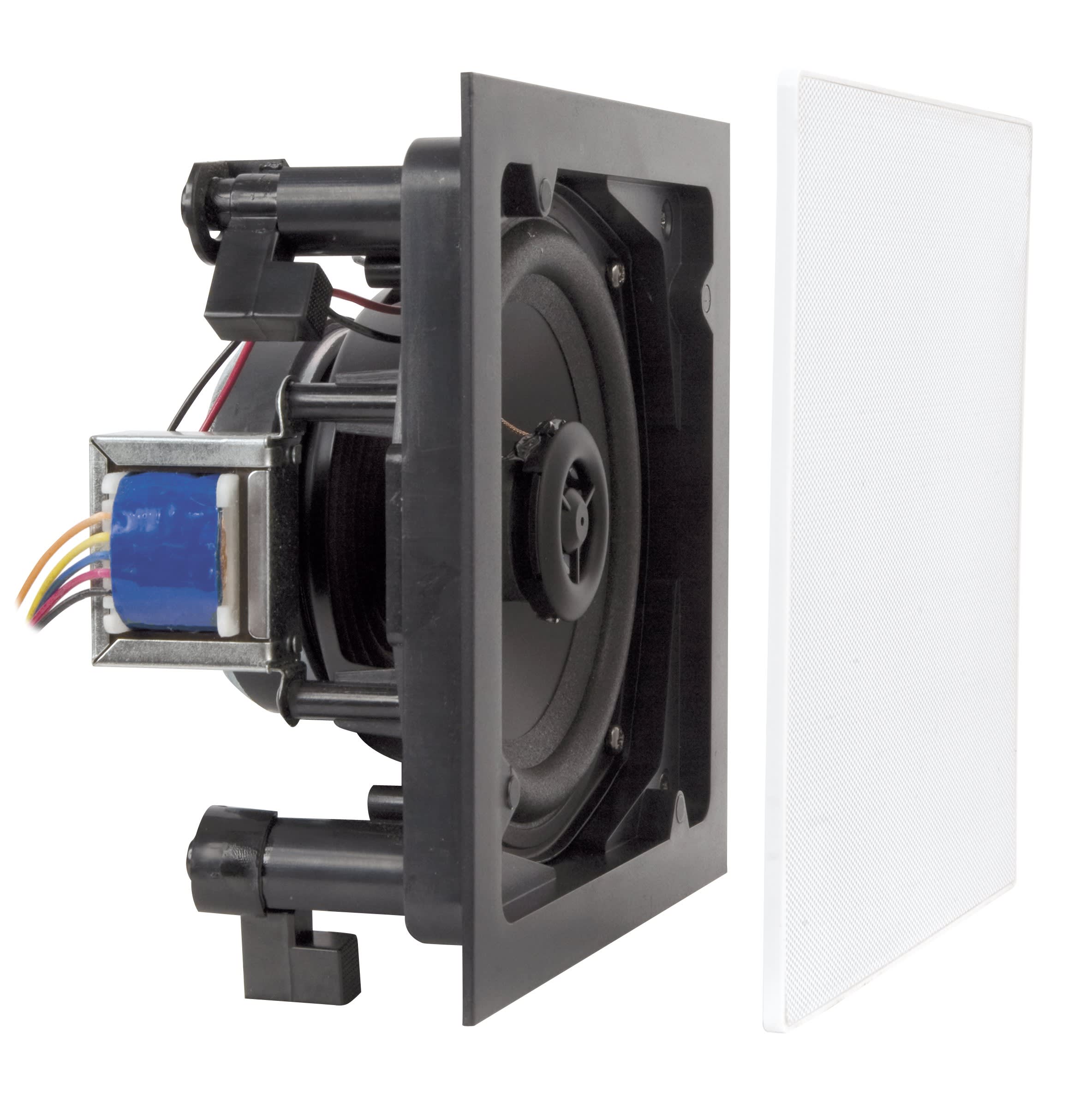 Sonoprof - FL101T Enceinte 100 V carrée blanche encastrable 2 voies coaxial peut être peint