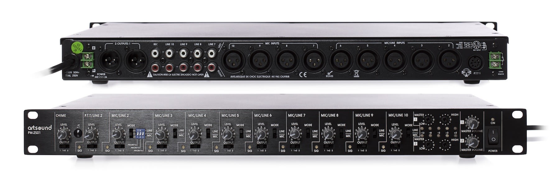 Sonoprof - PM-2S01, préamplificateur 10 entrées, alim: 220V