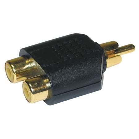 Sonoprof - ADAPT600 Adaptateur 2x RCA femelle vers 1x RCA mâle, noir