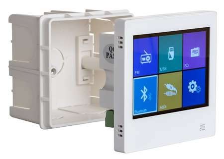 Sonoprof - WALLAMPtouch-II Amplificateur mural 2x10W, à écran tactile FM, SD, USB, BT AUX