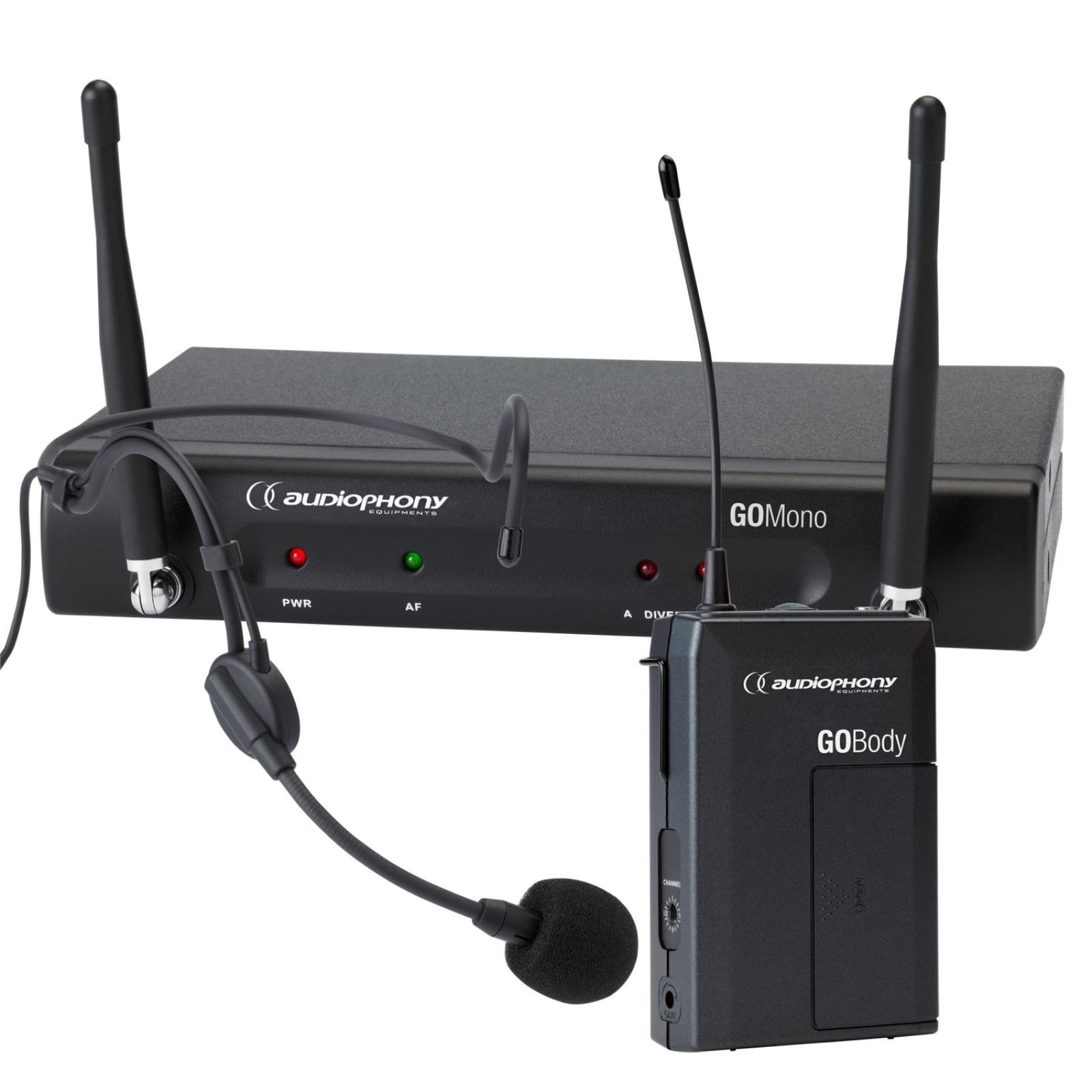 Sonoprof - PACK GO-HEAD-F5 1 récepteur GOMono + 1 émetteur main GOHand - 500MHz, noir