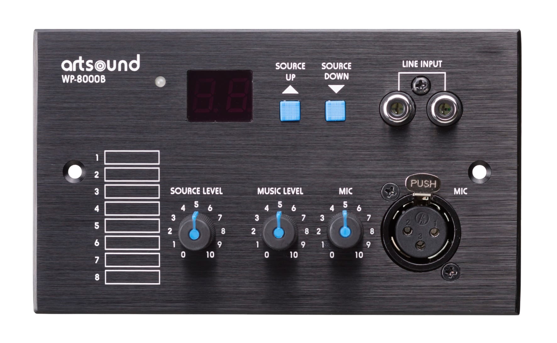 Sonoprof - WP-8000B panneau mural de commande à distance, vitesse de com, : 57600 dBS