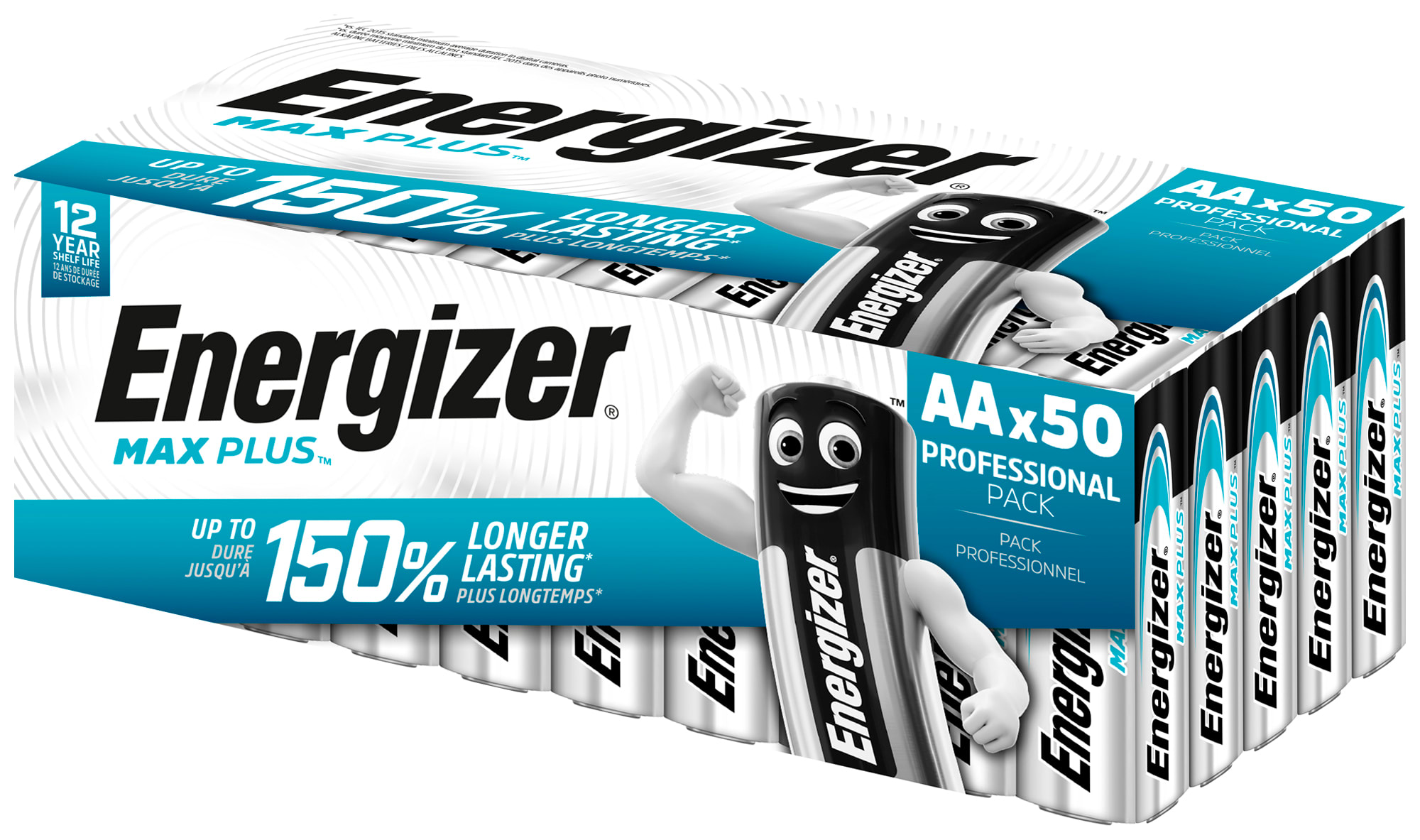 Energizer - Pile alcaline Max Plus AA x 50 notre pile alcaline qui dure le plus longtemps