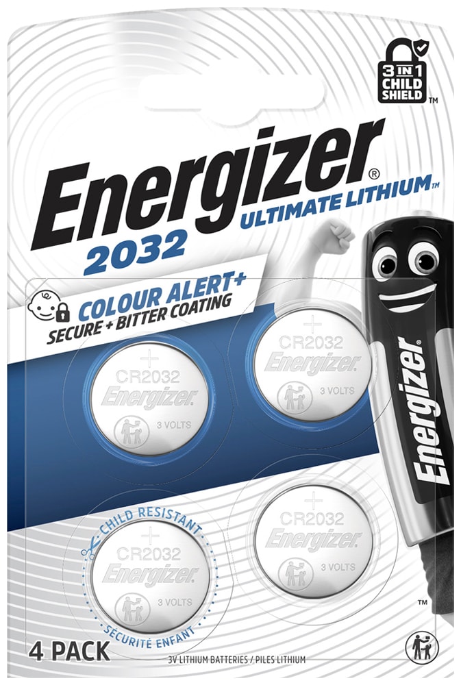Energizer - Pile miniature Ultimate Lithium CR2032 x 4 haute performance et longue duree