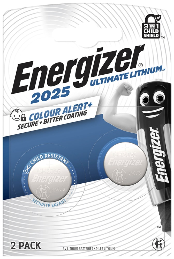 Energizer - Pile miniature Ultimate Lithium CR2025 x 2 haute performance et longue duree