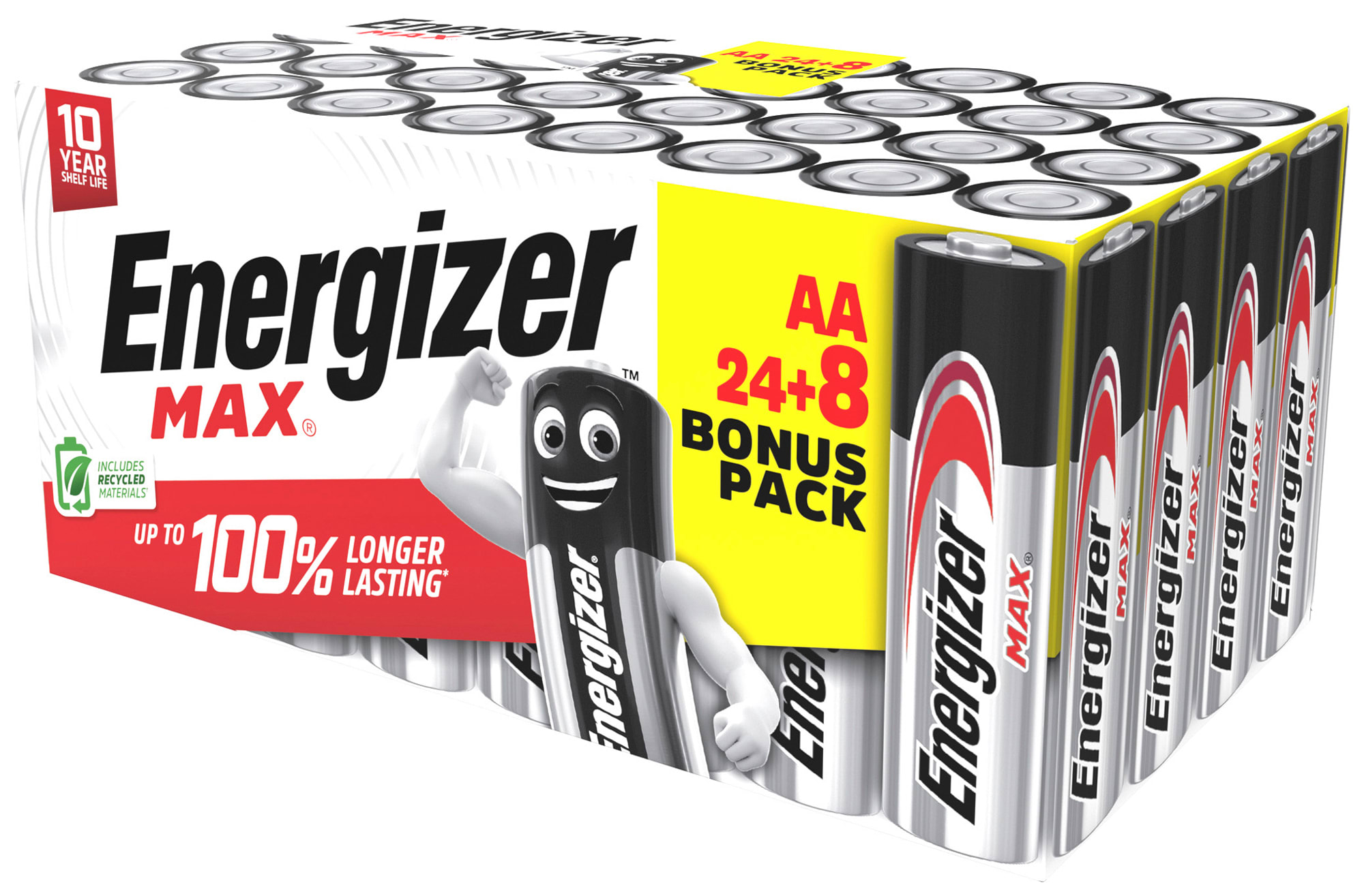 Energizer - Pile Max AA/LR06 x 28+8 sans risque pour vos appareils avec garantie 0 coulure